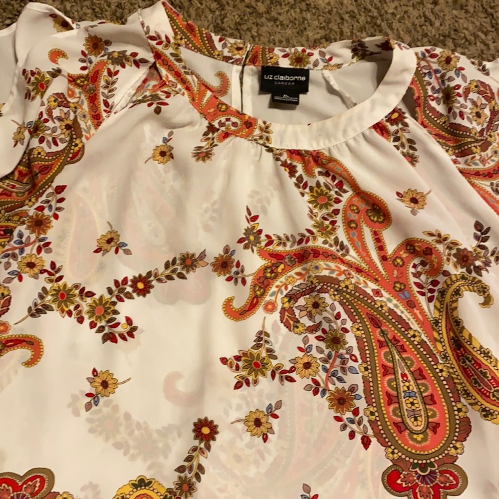 Split sleeve paisley top